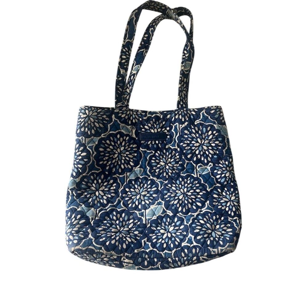 Vera Bradley Women's Tote Bag Blue Floral Petal Splash Travel Handbag